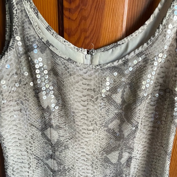 Joseph Ribcoff couture taupe snake print sequin dress size 8 - Picture 4 of 4